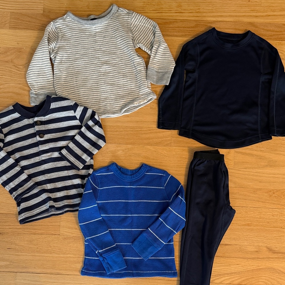 Kids Thermal Base Layer Warm Winter Ski Bundle, 5 pcs, size: 2T